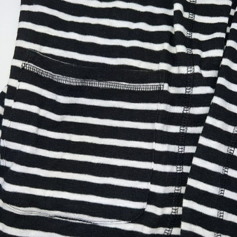 T by Talbots Size Small Black/White Striped Open Cardigan Jacket - Picture 2 of 4